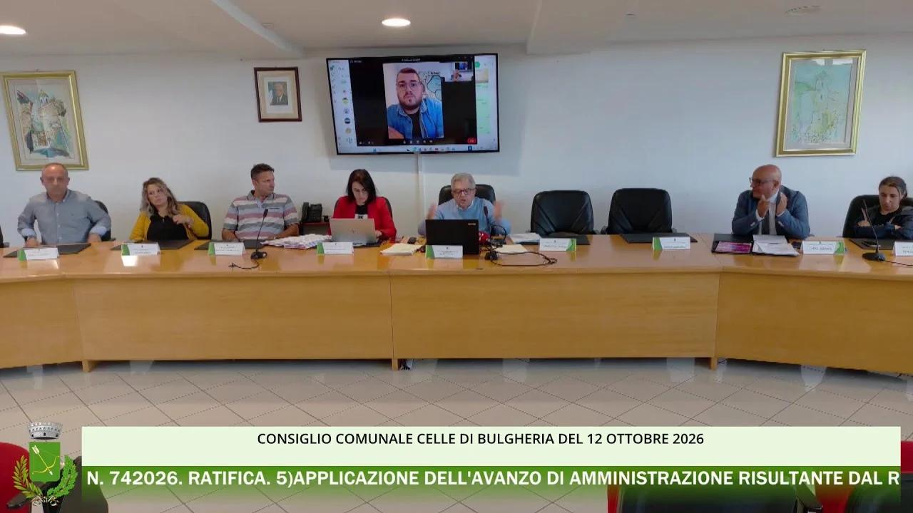 Consiglio comunale di Celle di Bulgheria del 12 Ottobre 2026