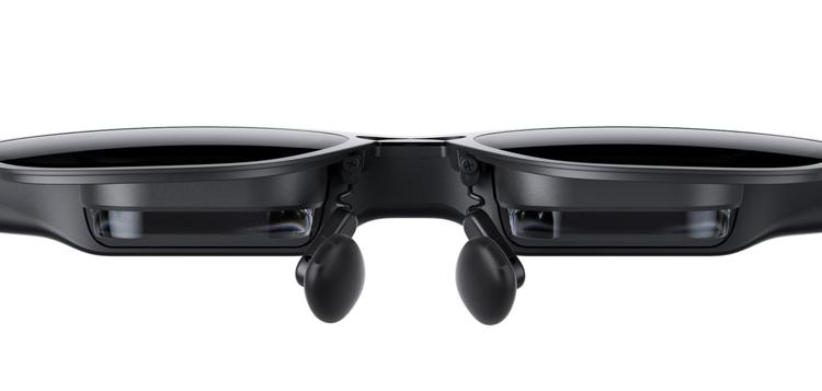 xreal aura glasses bottom view with nose pads