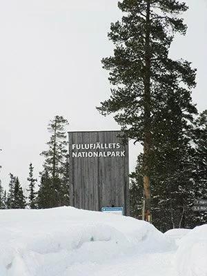 Eingangsschild am Nationalpark Fulufjäll