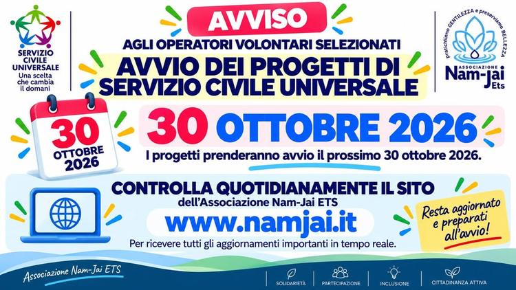 L'ASSOCIAZIONE NAM JAI INFORMA