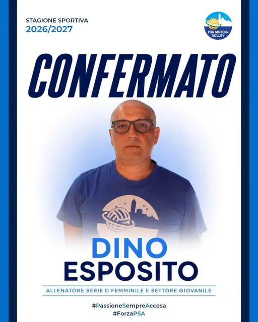Volley D/F, Psa Matera: Dino Esposito confermato in panchina