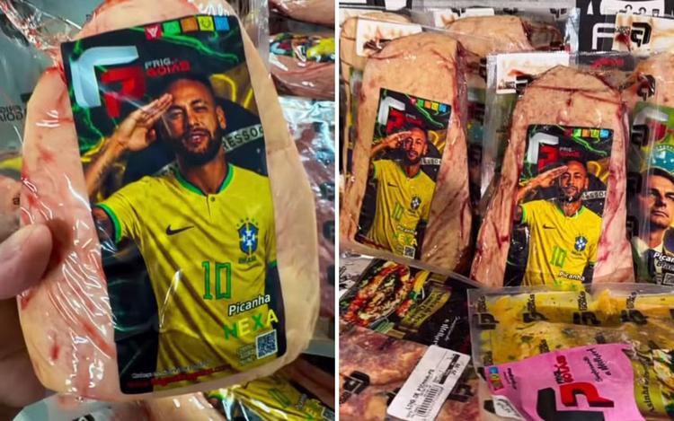 ‘Picanha Neymar’: frigorífico anuncia venda de peça de carne com foto de jogador, em Goiás