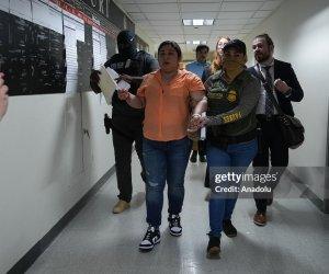 FLASHBACK - Dozens of immigrants are detained by US Immigration and Customs Enforcement (ICE) agents inside the Federal Plaza courthouse in New York City on Thursday, June 26, following their legal proceedings. The arrests, which took place shortly after court appearances, have sparked criticism from immigrant rights advocates, who say courthouse enforcement undermines due process and deters community members from seeking legal protection. (Photo by Lokman Vural Elibol/Anadolu via Getty Images)