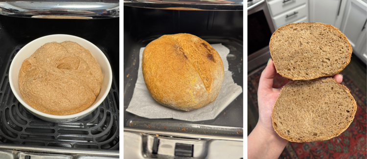 sourdough made in a cosori iconic air fryer