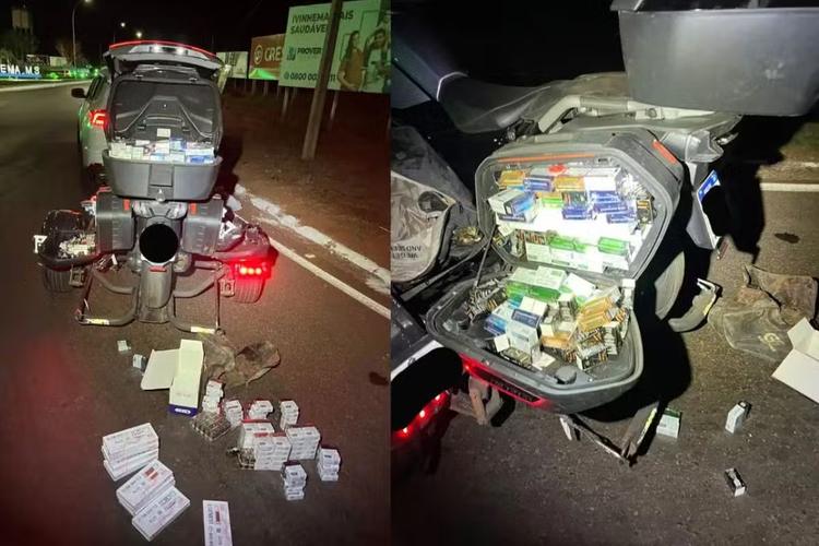 Polícia aborda moto de luxo e descobre carga secreta com mais de 700 canetas emagrecedoras em MS