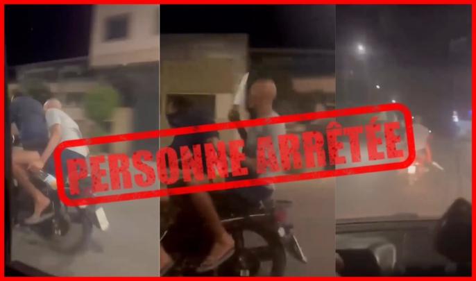 توقيف مجرم بعد ظهوره بسلاح ابيض من الحجم الكبير بالشارع العام