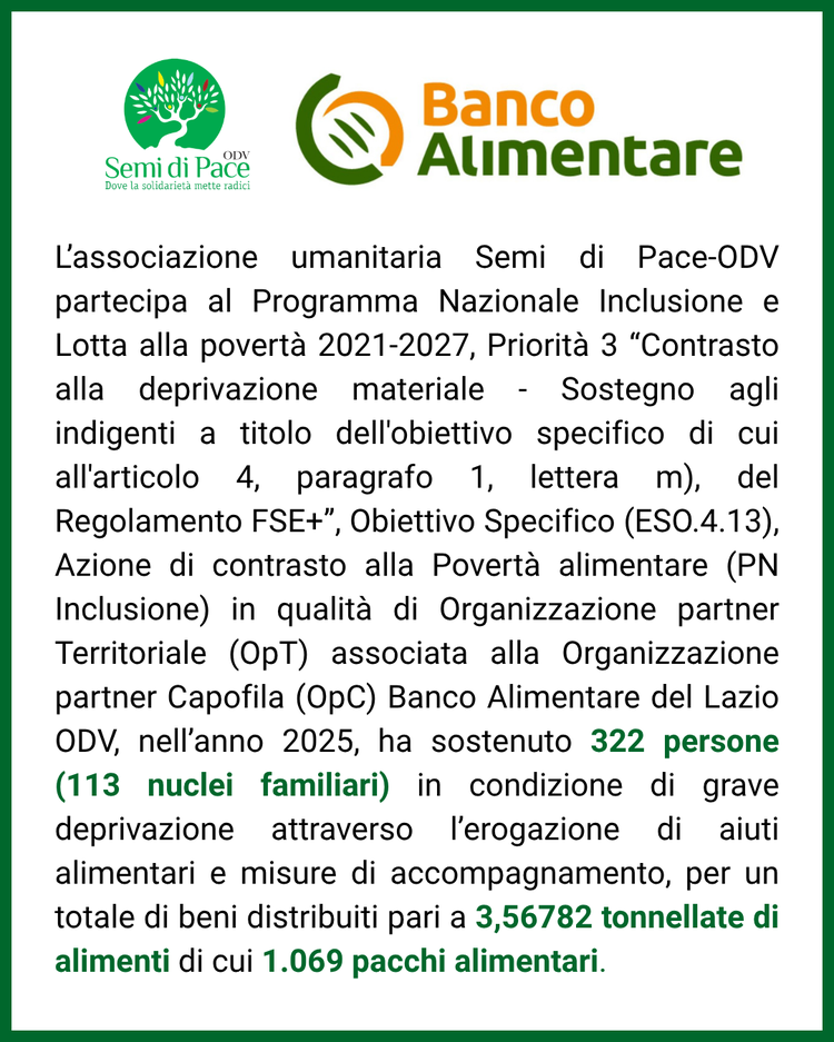 DALLA RETE DEL BANCO ALIMENTARE UN SUPPORTO ESSENZIALE PER LA CITTADELLA