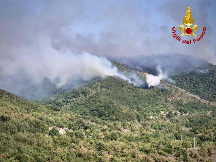 Mornese incendio boschivo