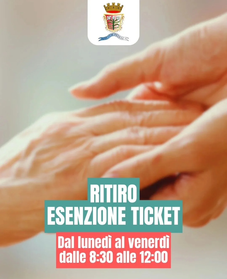 🟢AVVISO ESENZIONE TICKET🟢 Si Avvisano i cittadini che è possibile ritirare l'ESENZIONE TICKET E01, E03 ed E04 rilascia...