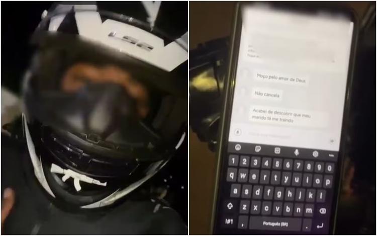 Motociclista de app revela que cliente pediu para não cancelar corrida a motel para flagrar suposta traição do marido; vídeo