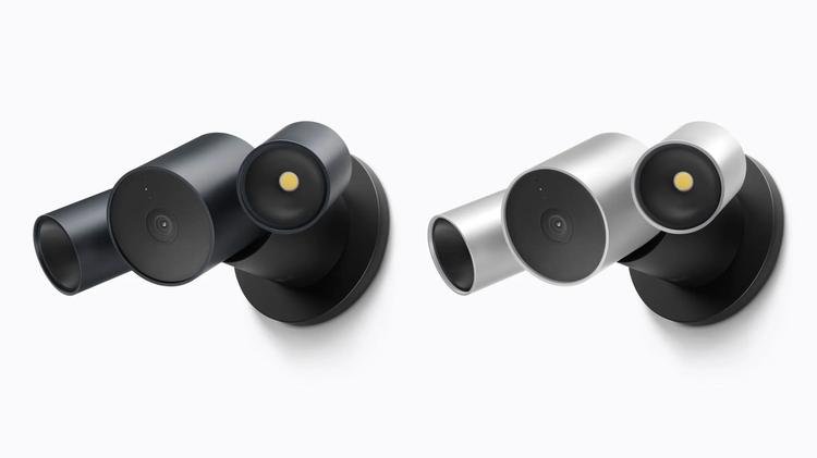 apple floodlight cameras in black and silver