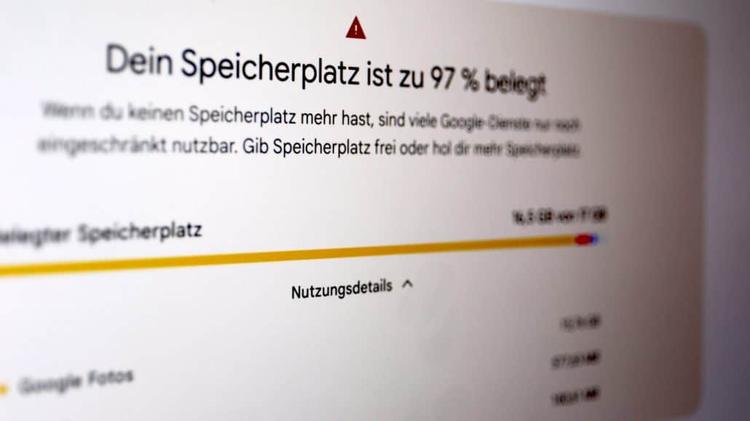 Speicherplatzbelegung bei 97 Prozent.