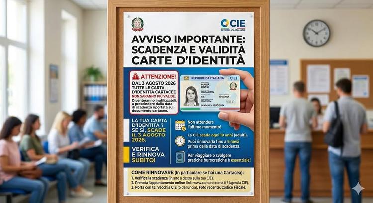 📢 AVVISO IMPORTANTE: Addio alla Carta d'Identità Cartacea dal 3 Agosto 2026! Attenzione 🚨 Dal 3 agosto 2026, tutte le...