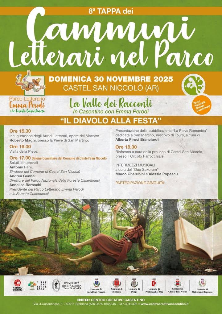 Il Comune di Castel San Niccolò invita tutta la popolazione a partecipare alla 8ª tappa dei Cammini Letterari nel Parco...