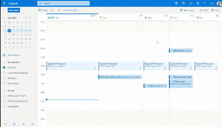 Add personal calendar to work account Outlook web