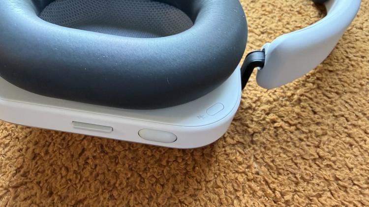 close up of nothing headphone right ear cup with on-ear controls
