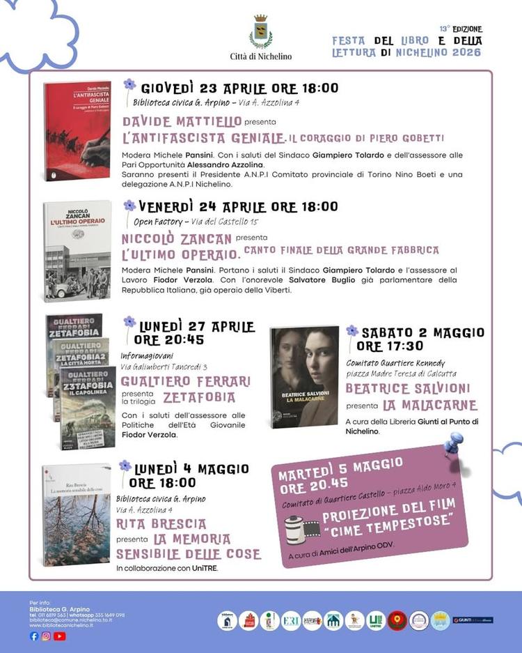 📖 𝗙𝗲𝘀𝘁𝗮 𝗱𝗲𝗹 𝗟𝗶𝗯𝗿𝗼 𝗲 𝗱𝗲𝗹𝗹𝗮 𝗹𝗲𝘁𝘁𝘂𝗿𝗮 𝗱𝗶 𝗡𝗶𝗰𝗵𝗲𝗹𝗶𝗻𝗼 𝟮𝟯 𝗔𝗽𝗿𝗶𝗹𝗲