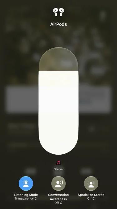 airpods active noise cancellation settings on iphone