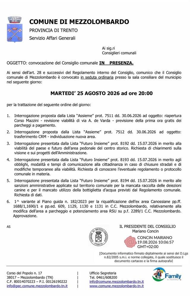 📣 CONVOCAZIONE DEL CONSIGLIO COMUNALE  👥 Si informa che una nuova seduta del Consiglio Comunale è convocata per la ser...