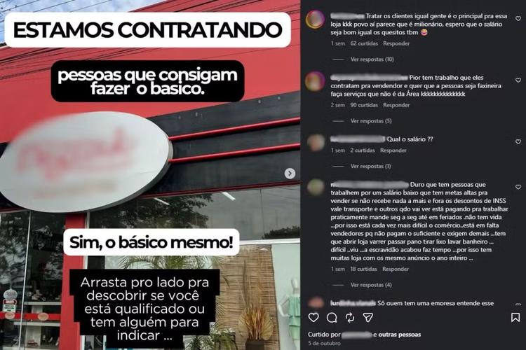 'Não desaparecer': post de loja com requisitos para vaga de emprego viraliza no interior de SP
