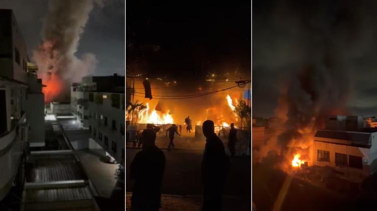 Incêndio de grandes proporções atinge bar na Barra da Tijuca