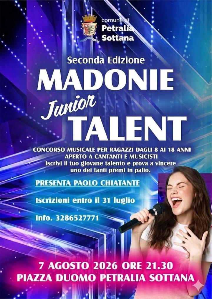 CI SIAMO!!! Anche quest'anno torna il Madonie Junior Talent, il concorso musicale aperto a musicisti e cantanti fino a 1...