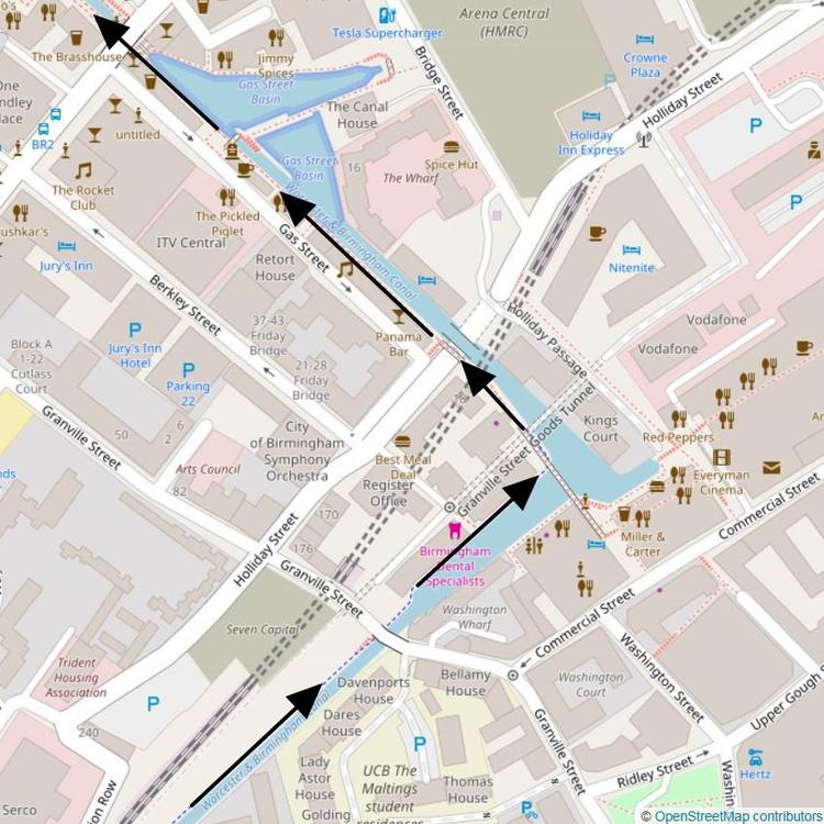 Part 9 of the 21km (Half Marathon) Run Loop Birmingham passed The Mailbox and Gas Street Basin
