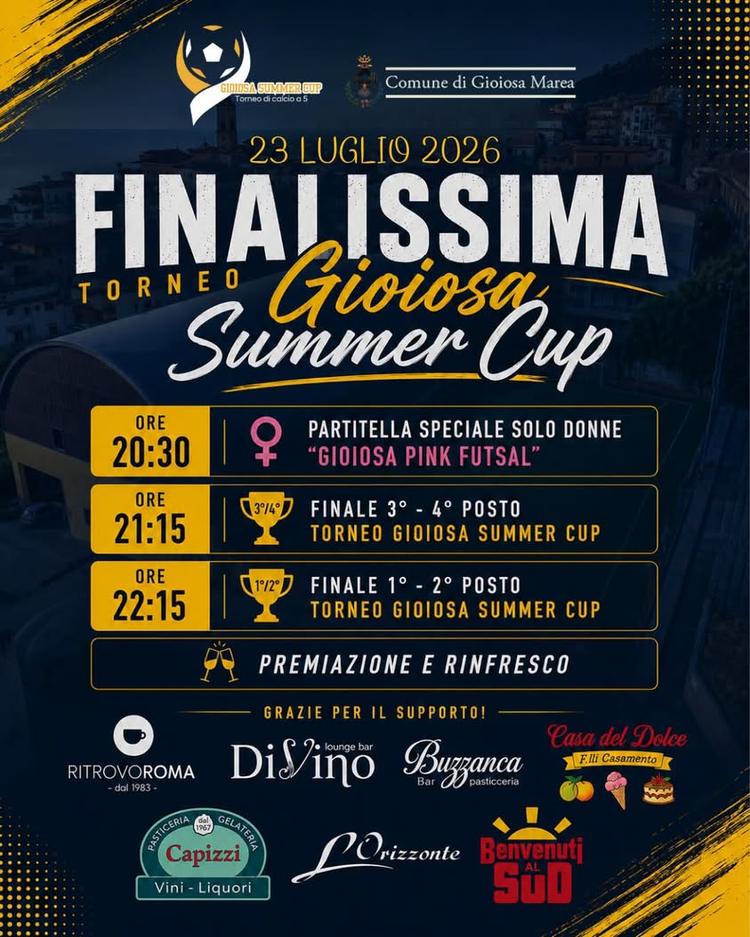 ⚽ IL GRANDE GIORNO SI AVVICINA! 🏆 Domani, 23 luglio, il Gioiosa Summer Cup 2026 giungerà al suo emozionante epilogo con...