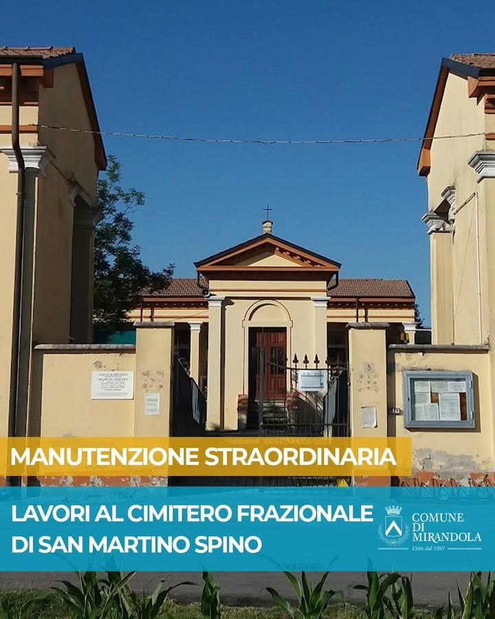 🛠️ Al via i lavori di manutenzione straordinaria del Cimitero frazionale di San Martino Spino