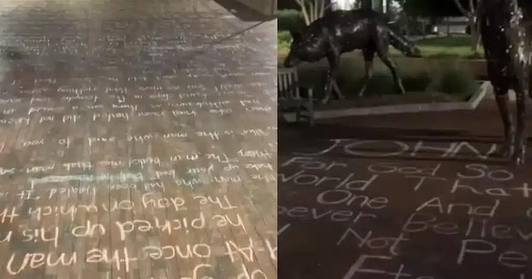 Más de 100 estudiantes llenan aceras de la universidad para predicarle a compañeros