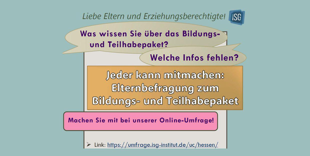 Mitmachen und Gewinnen: Befragung zum Bildungs- und Teilhabepaket