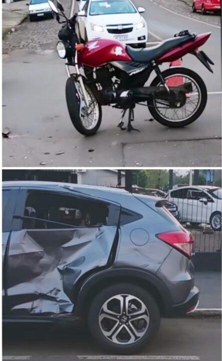 Acidente de trânsito na manhã desta terça-feira deixa motociclista ferido em Panambi