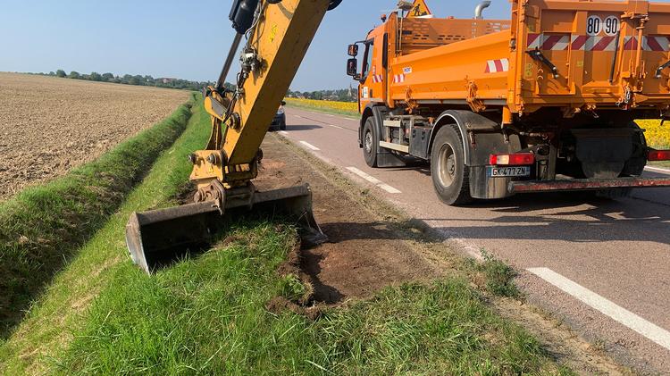 RD14 : Travaux de dérasement sur le secteur de Marainville sur Madon