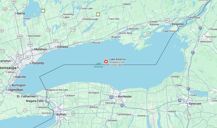 Lake America on Google Maps