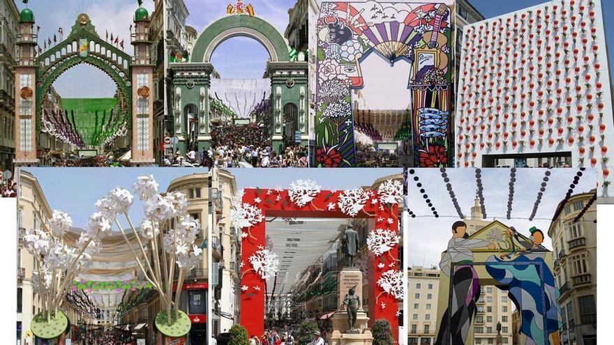 Así ha cambiado la portada de la Feria del Centro de Málaga en los últimos años