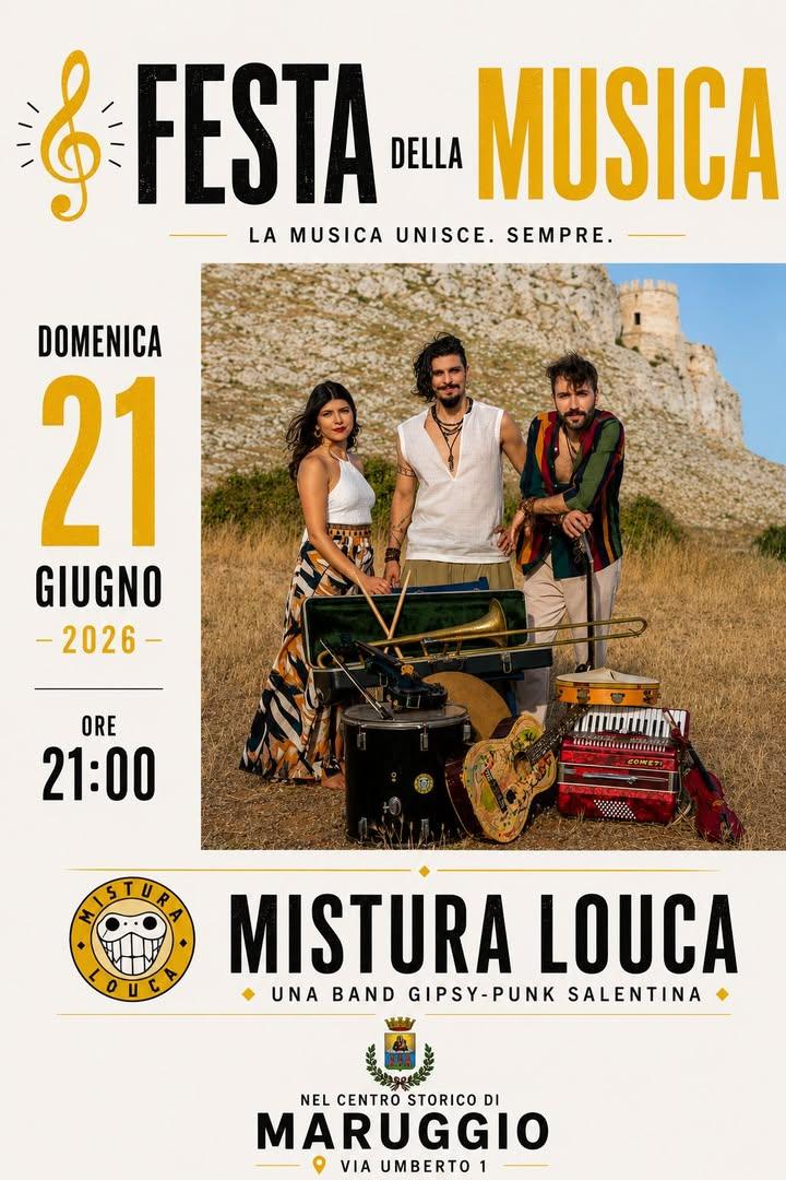 Anche quest'anno Maruggio aderisce alla Festa della Musica. A donare un po' di spensieratezza e di allegria saranno i Mi...