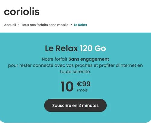 🔖 Coriolis Telecom, forfait 5G illimité/120Go à 11€/mois