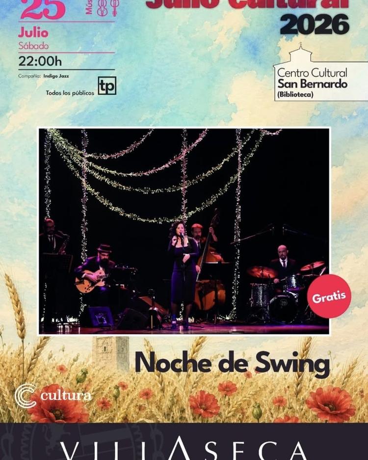 🎷✨ La magia del swing llega a Villaseca de la Sagra ✨🎶 Este sábado 25 de julio, a las 22:00 horas, el Centro Cultural...
