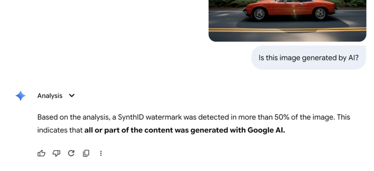 User asking Google if something was generated by AI