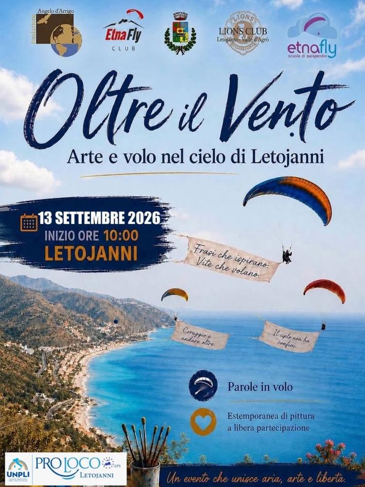 🌬️ OLTRE IL VENTO - RICORDANDO ANGELO D'ARRIGO ✨ Arte e volo nel cielo di Letojanni Domenica 13 settembre il cielo di L...