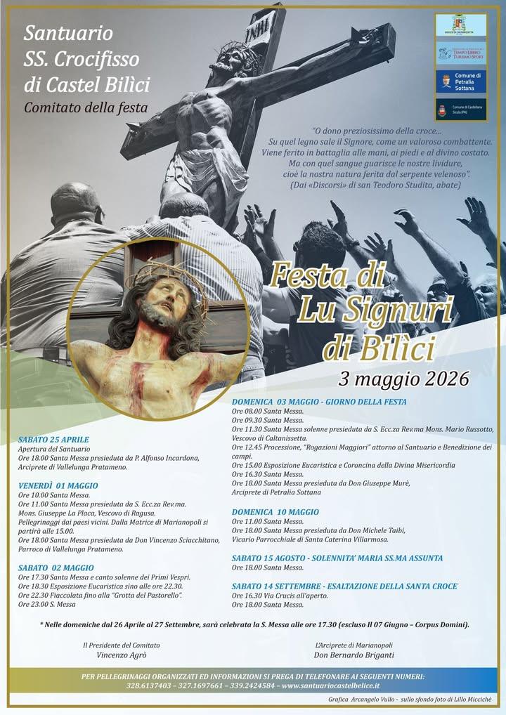 Programma delle Celebrazioni 2026: Festa del SS. Crocifisso e Funzioni Religiose  Cari fedeli il Signore Vi dia Pace, an...