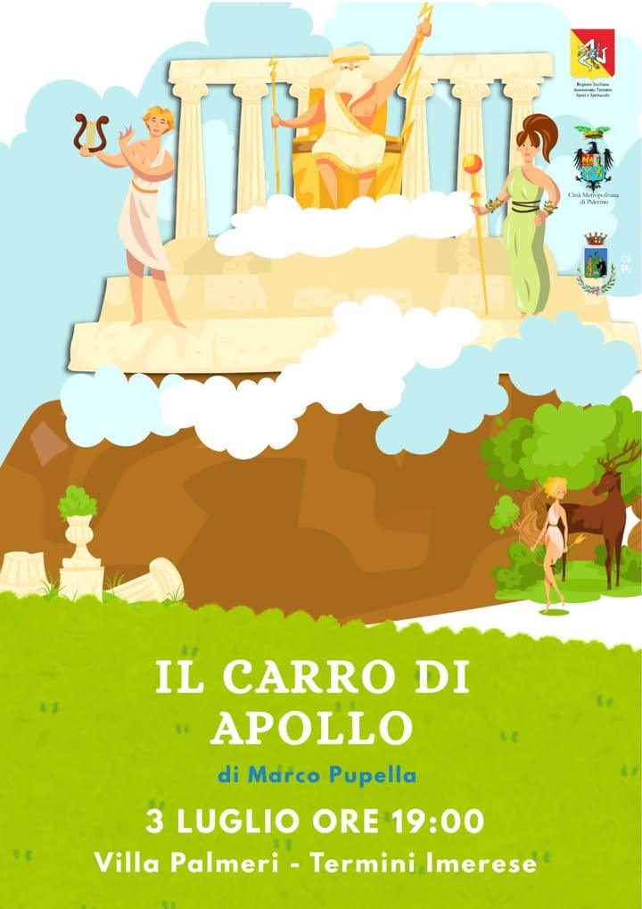 🌞🎭 TEATRO PER BAMBINI - IL CARRO DI APOLLO 📅 OGGI 3 Luglio 2026 ⏰ Ore 19:00 📍 Villa Niccolò Palmeri... 🎟️ Ingresso...