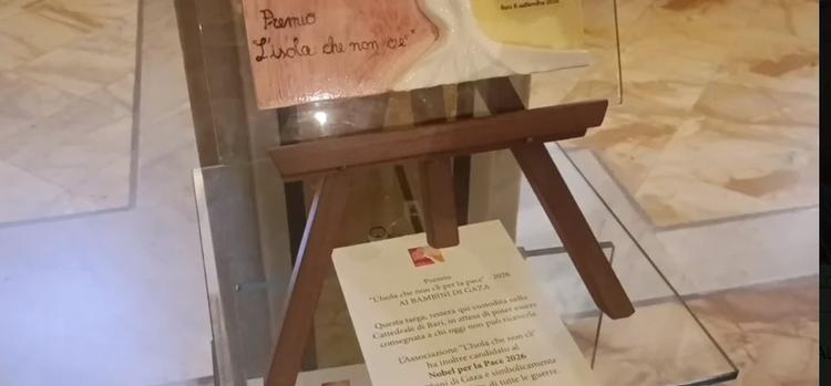 Il premio per i bambini di Gaza custodito in Cattedrale a Bari
