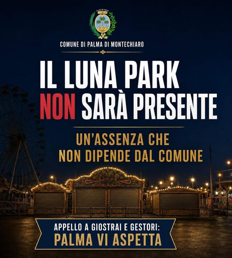 IL LUNA PARK, AL MOMENTO, NON SARÀ PRESENTE: UN’ASSENZA CHE NON DIPENDE DAL COMUNE Con grande dispiacere informiamo la c...