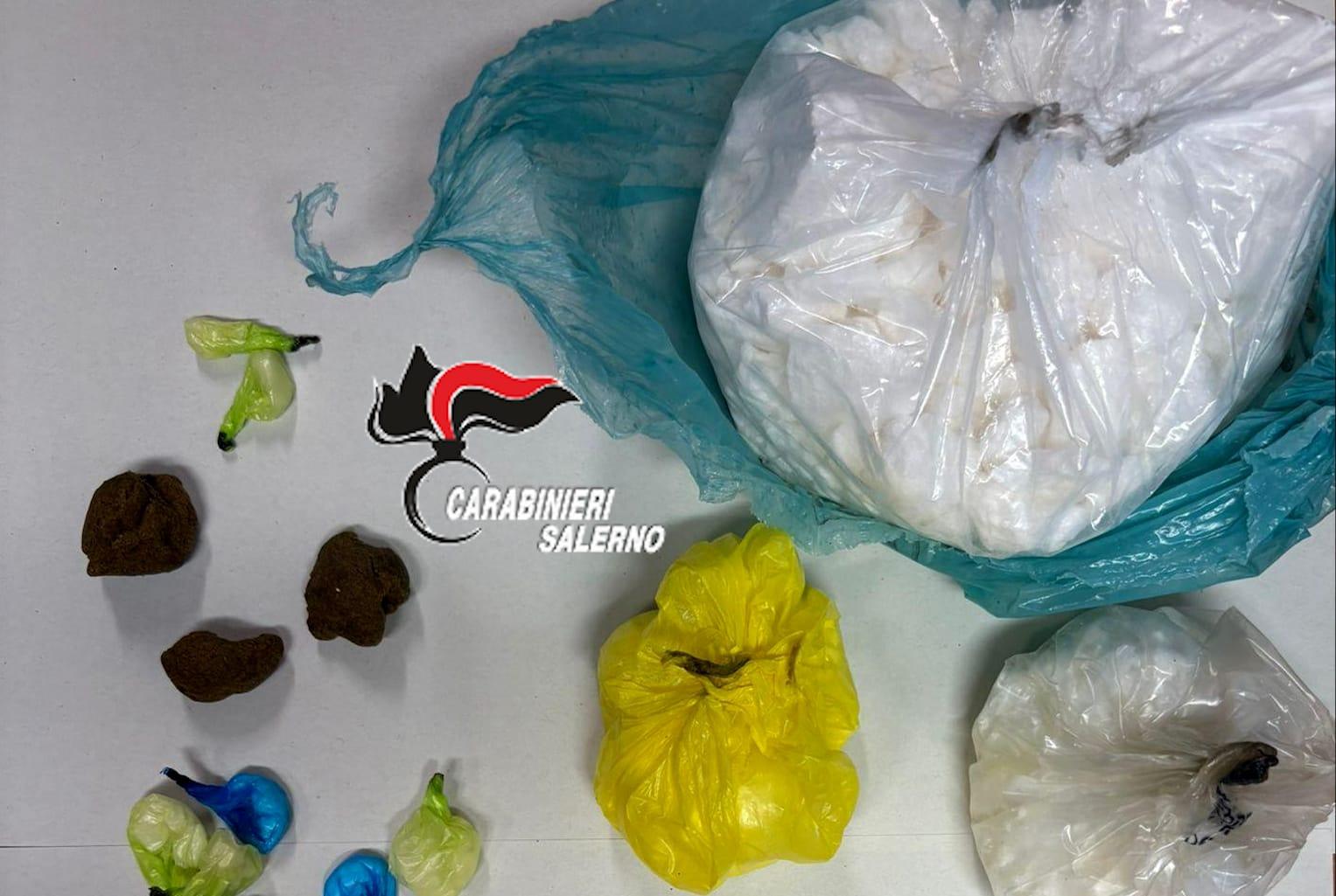 Sequestrati oltre 300 grammi di cocaina nel salernitano: arrestato un uomo