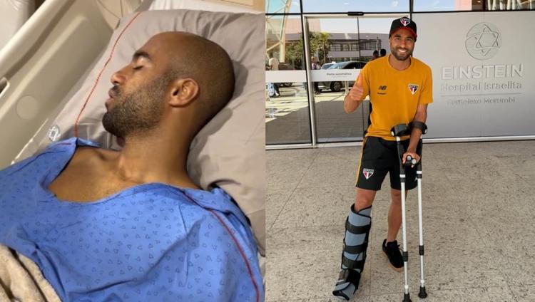 Lucas Moura louva no hospital após cirurgia: 