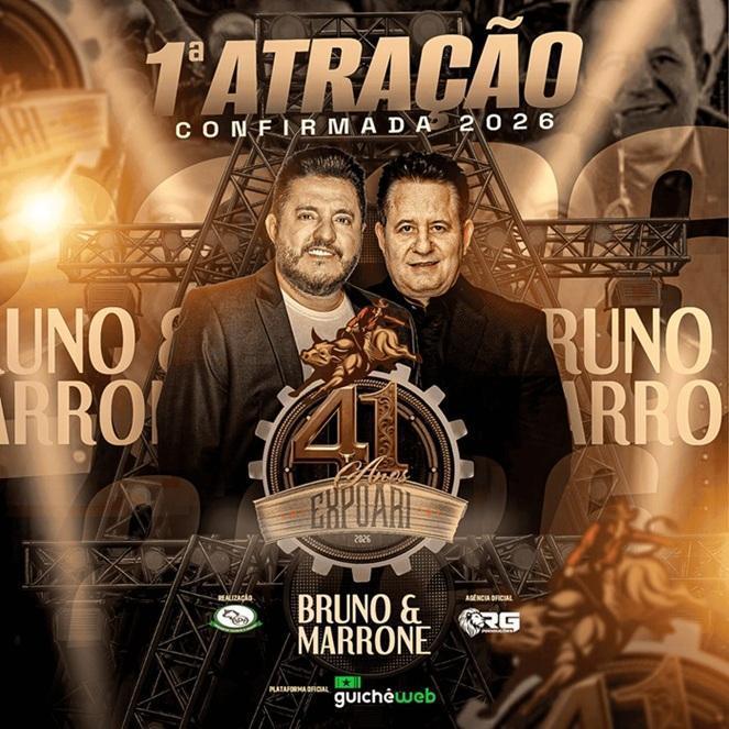 Agenda Bruno e Marrone Agosto 2026