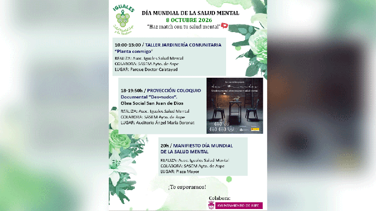 Aspe apuesta por la salud mental con cine y jardinería