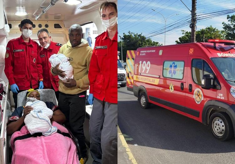 Gêmeos nascem em intervalo de 6 minutos em parto emergencial na estrada e bombeiros registram momento em SC