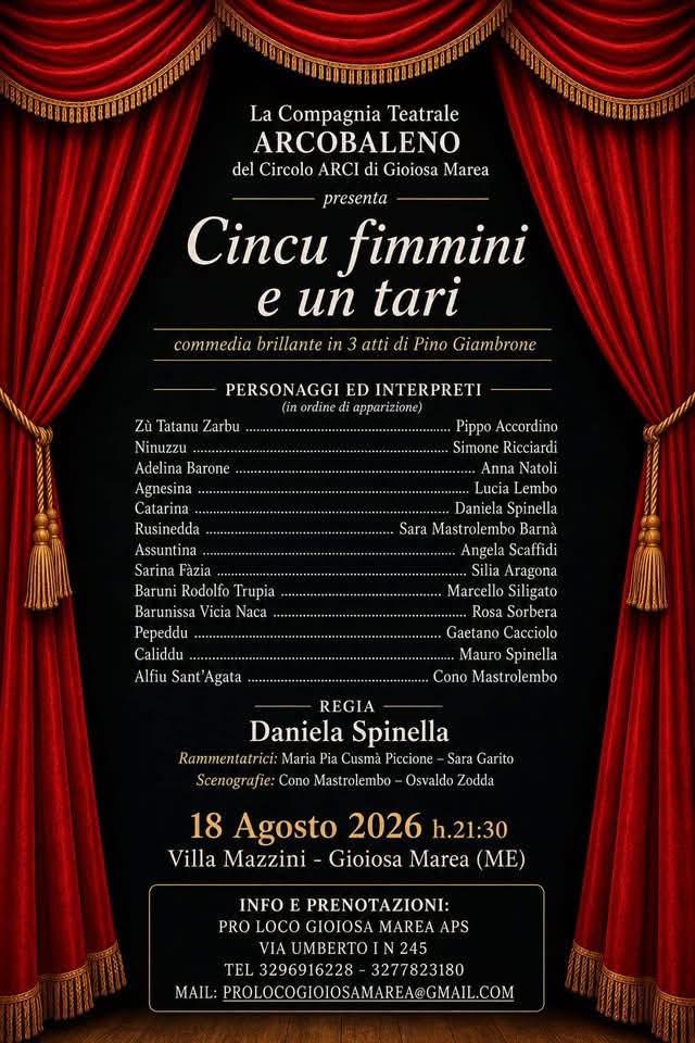 🎭 IL 18 AGOSTO, A GIOIOSA MAREA, È TEMPO DI TEATRO! ✨ Una serata tutta da vivere tra risate, personaggi e tradizione si...
